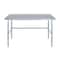 Amgood 24 in. x 60 in. Open Base Stainless Steel Metal Table WT-2460-RCB-Z - alternate 3